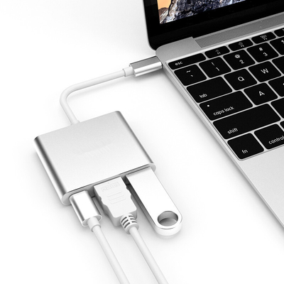 4대 모니터를 위한 타입-C 3in1 노트북 도킹 스테이션 디스플레이포트 Usb 확대