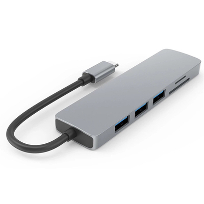 6in1 보편적 노트북 Usb Ｃ 도킹 스테이션 이중 모니터 PD77W SD / TF