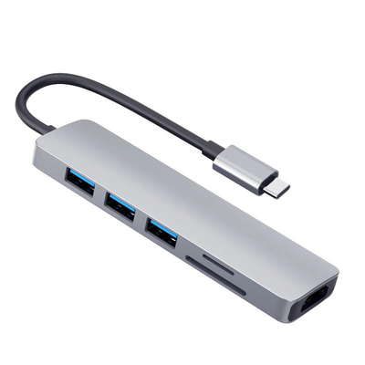 6in1 보편적 노트북 Usb Ｃ 도킹 스테이션 이중 모니터 PD77W SD / TF