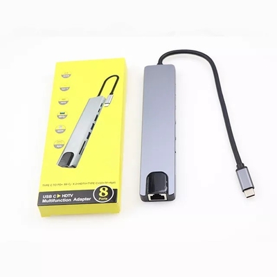 8in1 다수 하드미 도킹 스테이션 RJ45 3.0 Usb Ｃ 노트북 허브