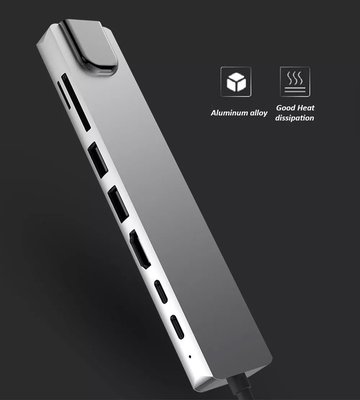8in1 다수 하드미 도킹 스테이션 RJ45 3.0 Usb Ｃ 노트북 허브