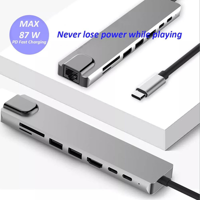 8in1 다수 하드미 도킹 스테이션 RJ45 3.0 Usb Ｃ 노트북 허브
